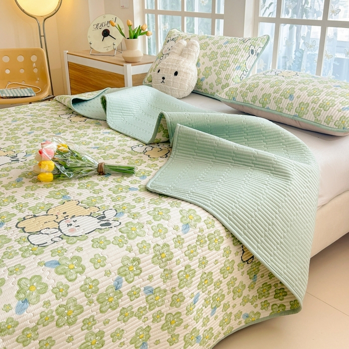 91家纺网 家纺一手货源 找家纺 恒尚居 2025新款全棉床盖床单小清新床垫床褥垫-跑量（四季款） 巴黎春天