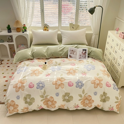 丫丫家纺   2025全棉13070单被套印花小清新卡通碎花纯棉单品被套枕套（有预缩售后无忧 免费提供买家秀） 云锦花卉