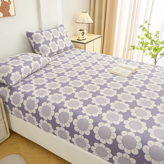 91家纺网 家纺一手货源 找家纺 棉乐町家居  2025新款原棉粗布床笠 太阳花