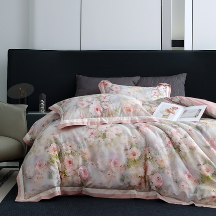 91家纺网 家纺一手货源 找家纺 （总）阿那亚 2025新款雅缎数码印花四件套