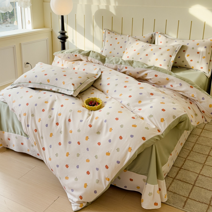 91家纺网 家纺一手货源 找家纺 可思家纺2025新款可思-简单款双层纱套件 小南瓜