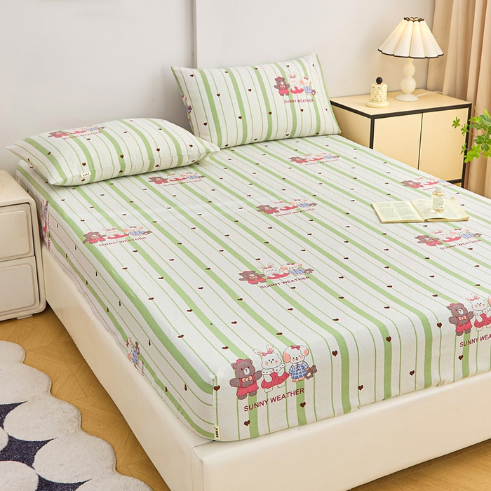 91家纺网 家纺一手货源 找家纺 棉乐町家居  2025新款原棉粗布床笠 甜酷法则