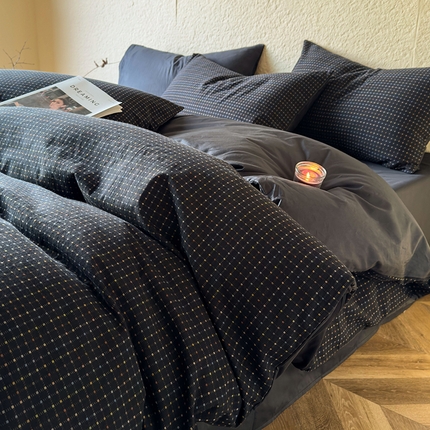 91家纺网 家纺一手货源 找家纺 （总）琪格格纺织 2025新款纯棉双层纱色织全棉提花四件套