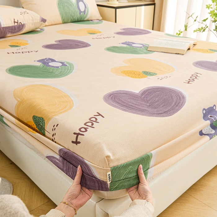 91家纺网 家纺一手货源 找家纺 棉乐町家居  2025新款原棉粗布床笠 暖心绒语