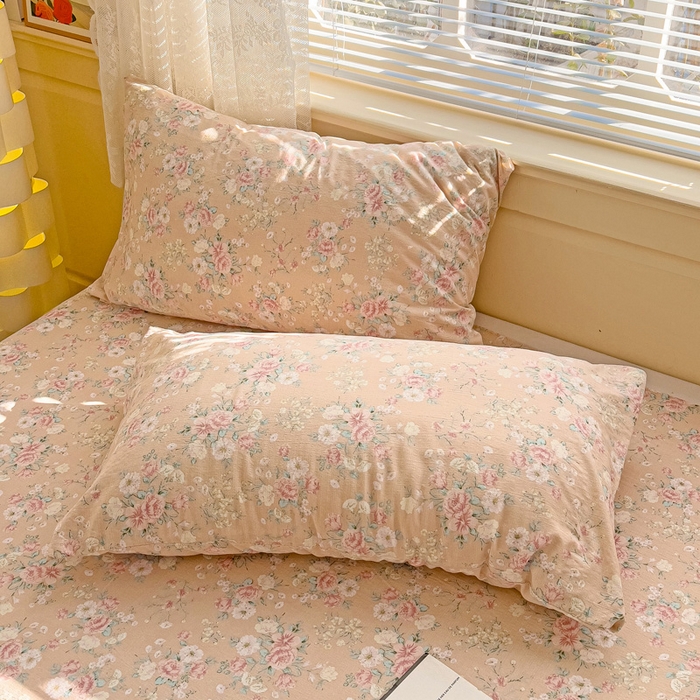 91家纺网 家纺一手货源 找家纺 纽缦家纺 2025新款云感提花双层纱韩版四件套 爱如星辰