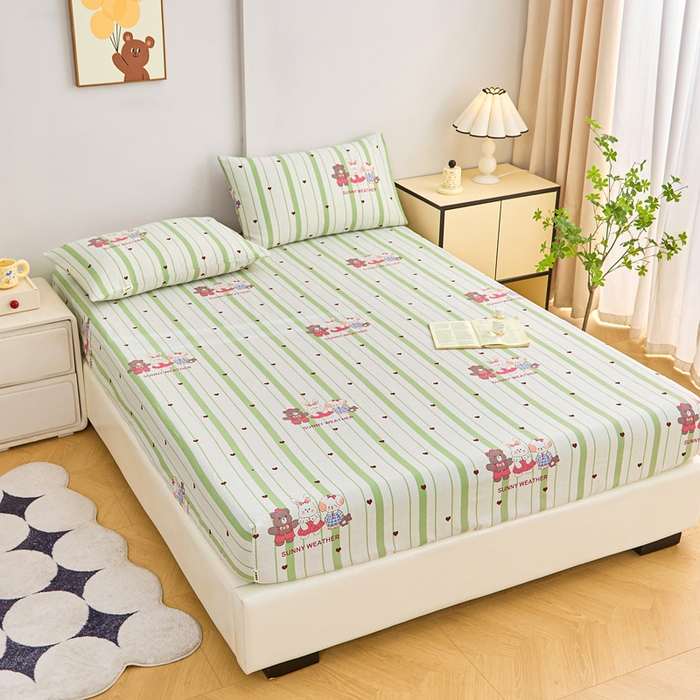 91家纺网 家纺一手货源 找家纺 棉乐町家居  2025新款原棉粗布床笠 甜酷法则