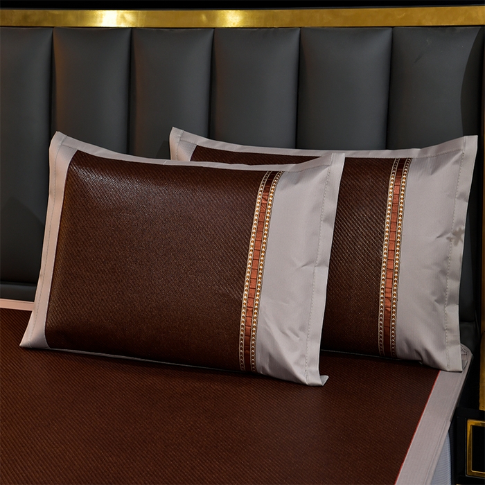 91家纺网 家纺一手货源 找家纺 小牛席业 2025新款加厚款-经典艾草养生席（床笠款）凉席藤席冰藤席冰丝席竹席草席空调席乳胶席豆豆席 艾草养生席-床笠款-黑咖