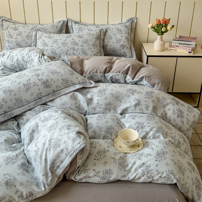 91家纺网 家纺一手货源 找家纺 可思家纺2025新款可思-简单款双层纱套件 复古玫瑰