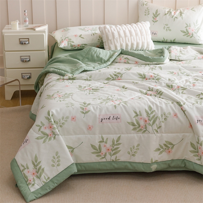 91家纺网 家纺一手货源 找家纺 恬思语家纺 2025新款全棉印花棉花夏被春色花开