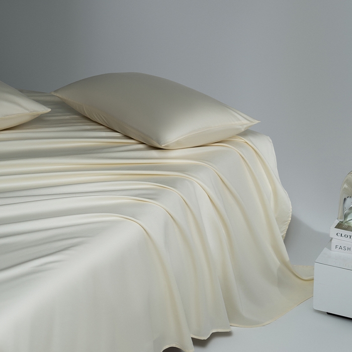 91家纺网 家纺一手货源 找家纺 蓝邻家纺 2025年新款全棉新疆长绒棉单品系列--床单 奶芋色