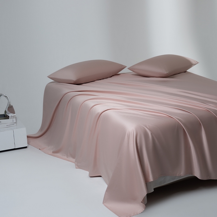 91家纺网 家纺一手货源 找家纺 蓝邻家纺 2025年新款全棉新疆长绒棉单品系列--床单 白桃菜粉