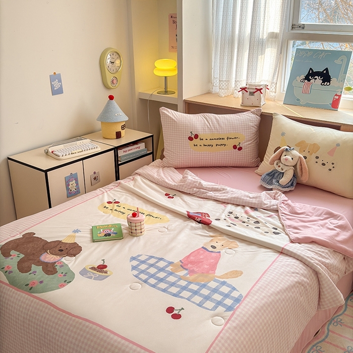 91家纺网 家纺一手货源 找家纺 （总）星期八 2025新款针织棉夏被四件套