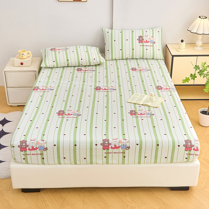 91家纺网 家纺一手货源 找家纺 棉乐町家居  2025新款原棉粗布床笠 甜酷法则