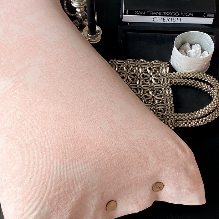 91家纺网 家纺一手货源 找家纺 旷野 2025新款全棉色织提花四件套 雾凇-粉