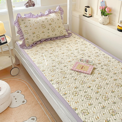 91家纺网 家纺一手货源 找家纺 （总）纽缦家纺 2025新款云感提花双层纱学生床垫