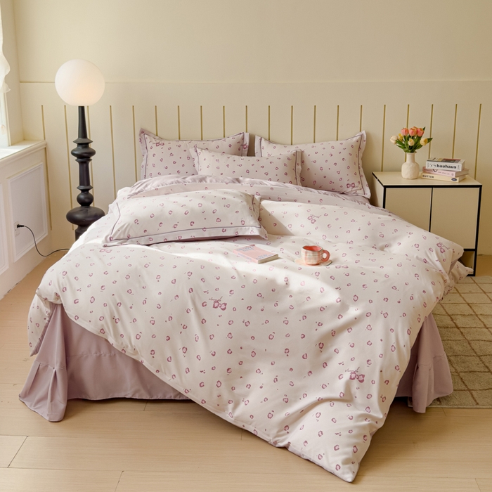 91家纺网 家纺一手货源 找家纺 可思家纺2025新款可思-简单款双层纱套件 紫豹纹