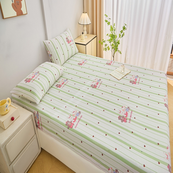 91家纺网 家纺一手货源 找家纺 棉乐町家居  2025新款原棉粗布床笠 甜酷法则