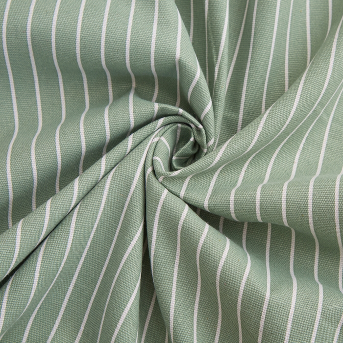 91家纺网 家纺一手货源 找家纺 棉乐町家居  2025新款原棉粗布床笠 条紋绿