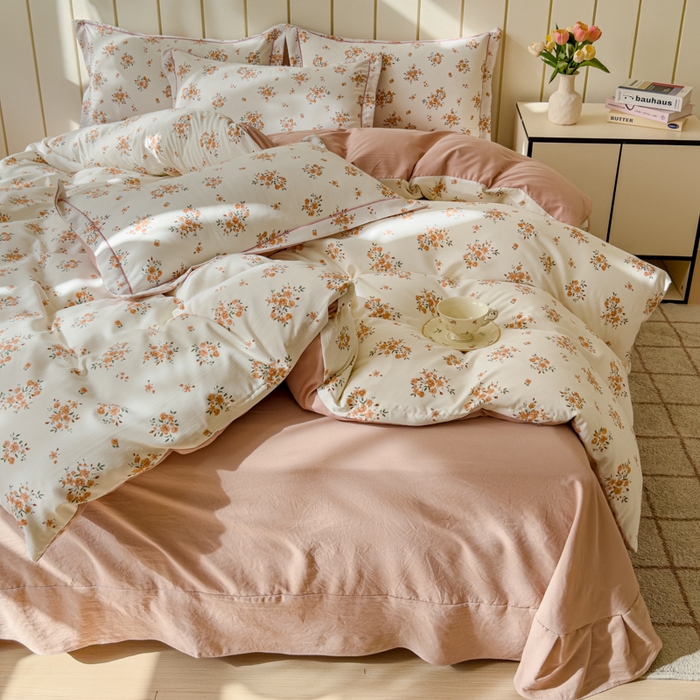 91家纺网 家纺一手货源 找家纺 可思家纺2025新款可思-简单款双层纱套件 陌上花