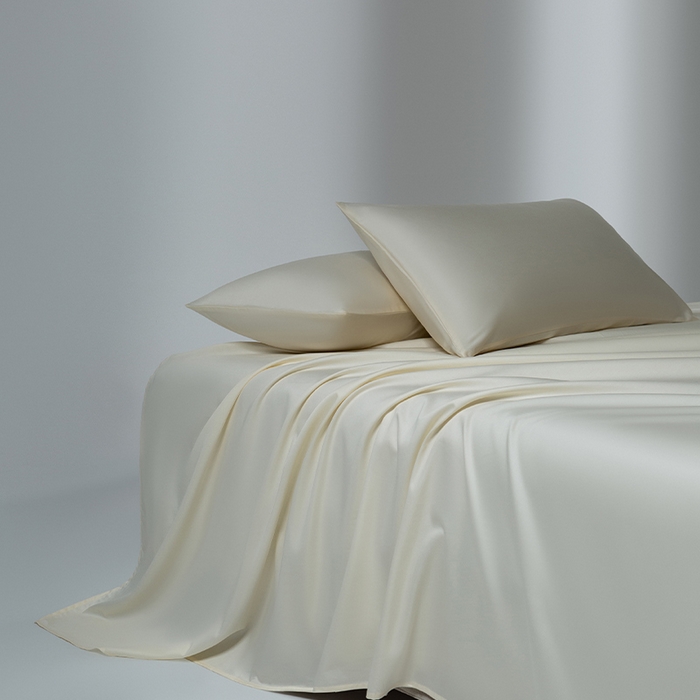 91家纺网 家纺一手货源 找家纺 蓝邻家纺 2025年新款全棉新疆长绒棉单品系列--床单 奶芋色