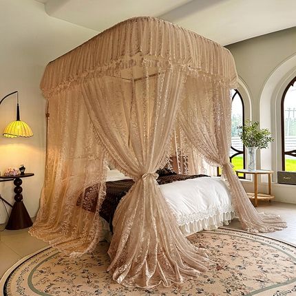 都市缘蚊帐  2025新款303法式提花蕾丝蚊帐 303玫瑰庄园-奶油玉