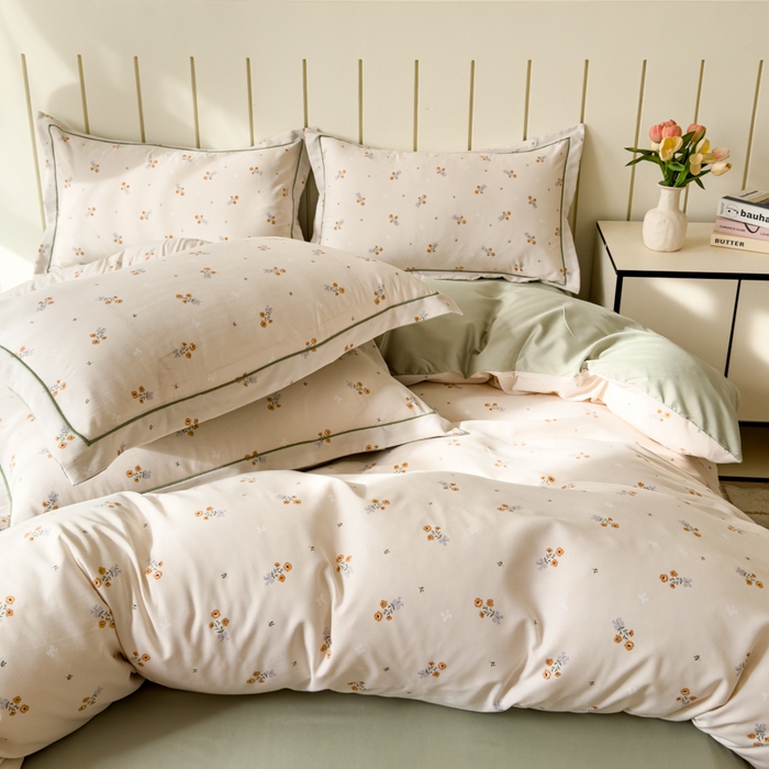 91家纺网 家纺一手货源 找家纺 可思家纺2025新款可思-简单款双层纱套件 铃兰花语