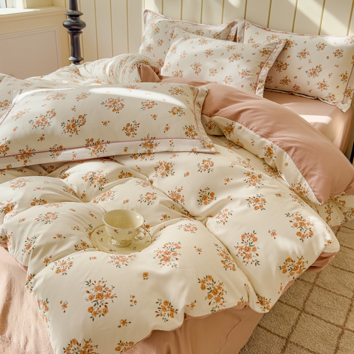 91家纺网 家纺一手货源 找家纺 可思家纺2025新款可思-简单款双层纱套件 陌上花