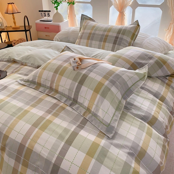 91家纺网 家纺一手货源 找家纺 奈萝家纺2025新款全棉 小号三件套 标准四件套 西格绿