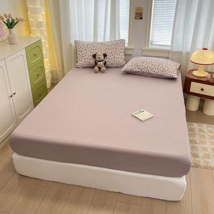 91家纺网 家纺一手货源 找家纺 新印象 2025新款有氧针织棉双层纱四件套豹纹