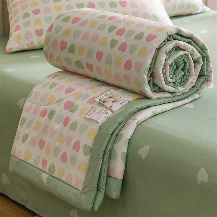 91家纺网 家纺一手货源 找家纺 恬思语家纺 2025新款全棉印花棉花夏被满天星