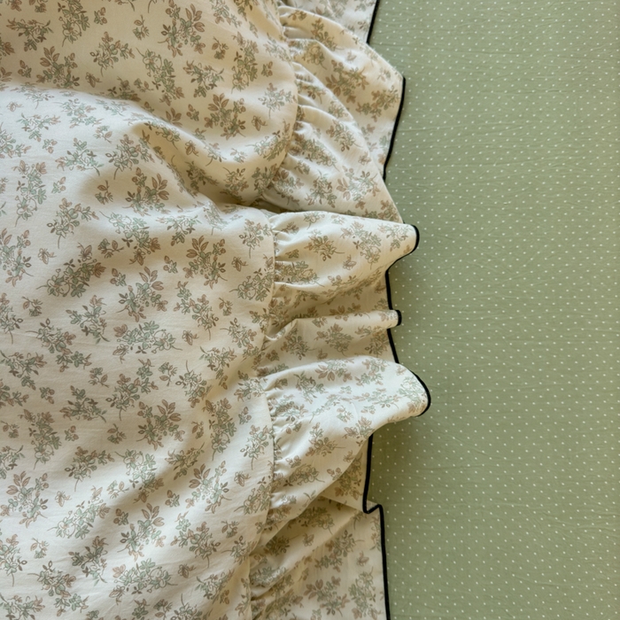 91家纺网 家纺一手货源 找家纺 寐居家纺 2025新款韩版舒柔绵四件套 花边款-初春