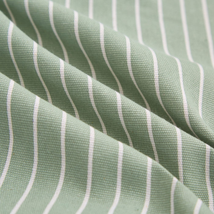 91家纺网 家纺一手货源 找家纺 棉乐町家居  2025新款原棉粗布床笠 条紋绿