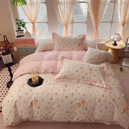 奈萝家纺2025新款全棉 小号三件套 标准四件套 樱桃女孩