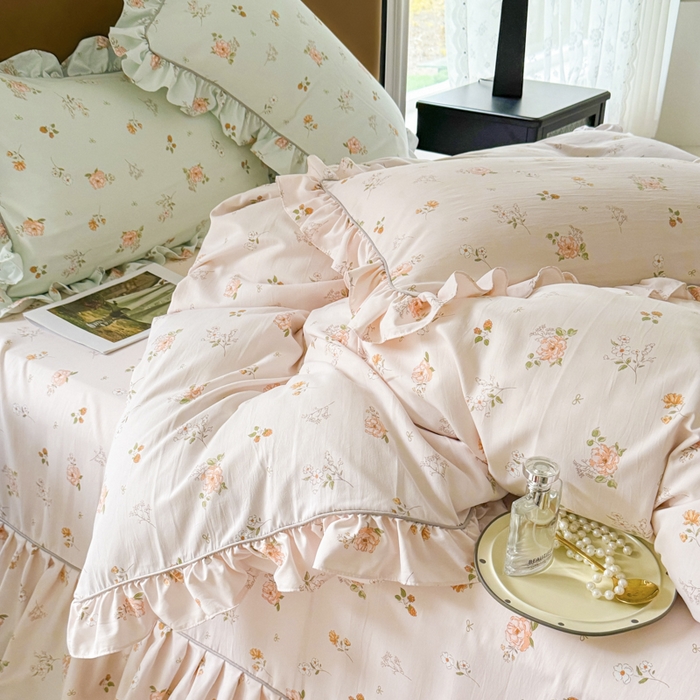 91家纺网 家纺一手货源 找家纺 （总）孑寐家纺 2025新款嵌绳款韩版床裙款四件套