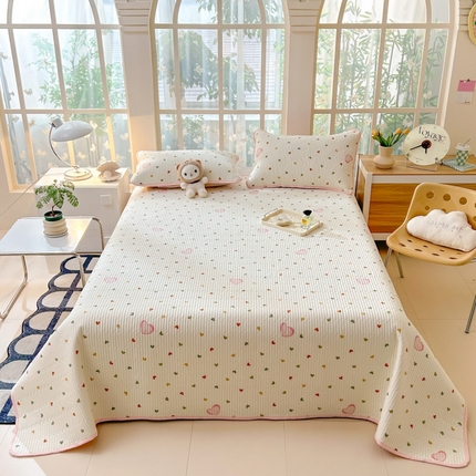 91家纺网 家纺一手货源 找家纺 恒尚居 2025新款全棉床盖床单小清新床垫床褥垫-跑量（四季款） 心动