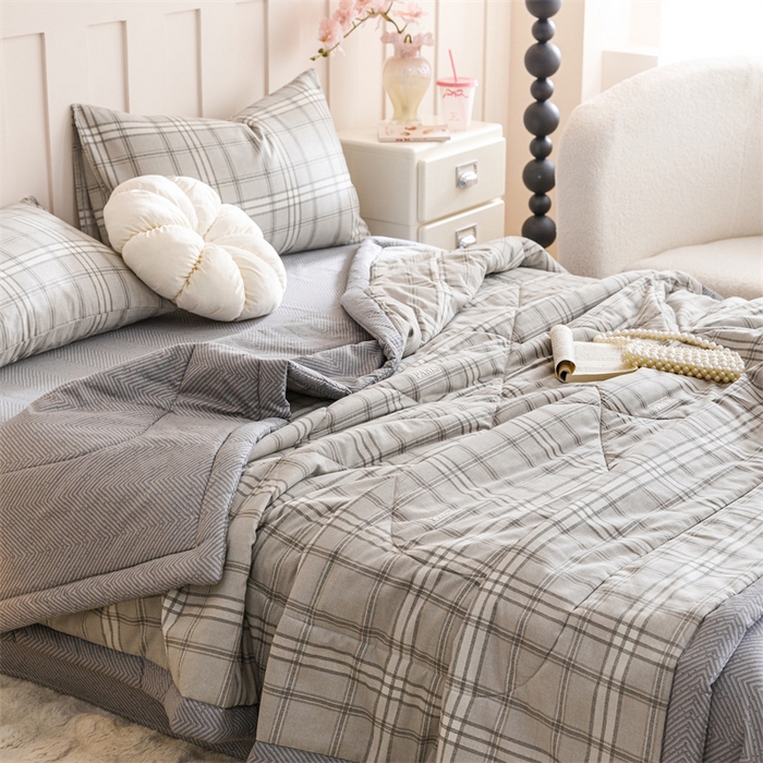 91家纺网 家纺一手货源 找家纺 恬思语家纺 2025新款全棉印花棉花夏被城市生活