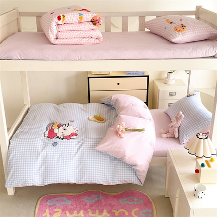 优贝 2025爆款学生季云朵棉水洗棉毛巾绣学生三件套四件套（提供买家绣）蓝色KT