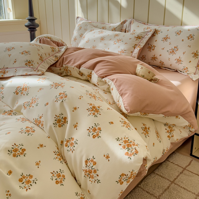 91家纺网 家纺一手货源 找家纺 可思家纺2025新款可思-简单款双层纱套件 陌上花