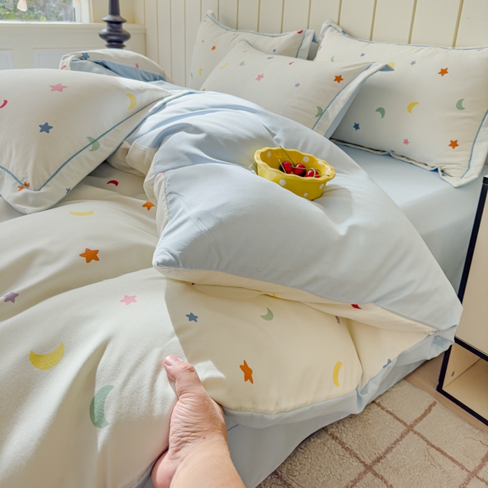 91家纺网 家纺一手货源 找家纺 可思家纺2025新款可思-简单款双层纱套件 幸运星