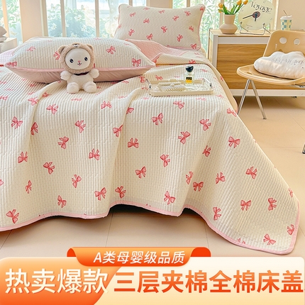 恒尚居 2025新款全棉床盖床单小清新床垫床褥垫-跑量（四季款） 粉蝴蝶