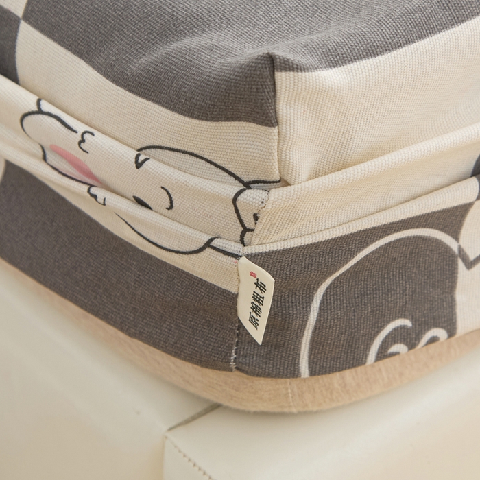 91家纺网 家纺一手货源 找家纺 棉乐町家居  2025新款原棉粗布床笠 lucky兔