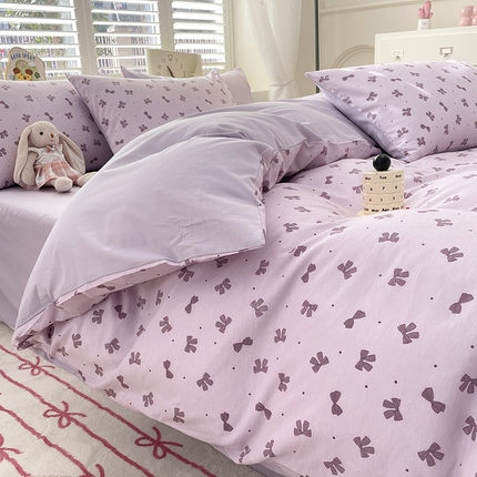 91家纺网 家纺一手货源 找家纺 （总）丫丫家纺  2025新款13070全棉喷气小清新印花单品套件系列-四件套