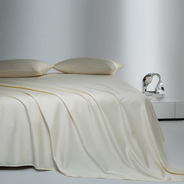 91家纺网 家纺一手货源 找家纺 蓝邻家纺 2025年新款全棉新疆长绒棉单品系列--床单 奶芋色