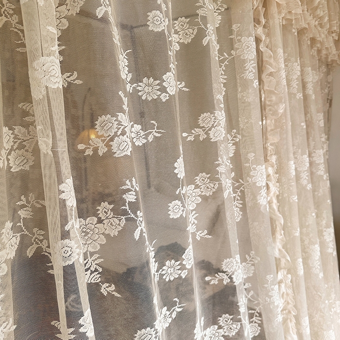 91家纺网 家纺一手货源 找家纺 都市缘蚊帐  2025新款303法式提花蕾丝蚊帐 303可可庄园-奶油杏