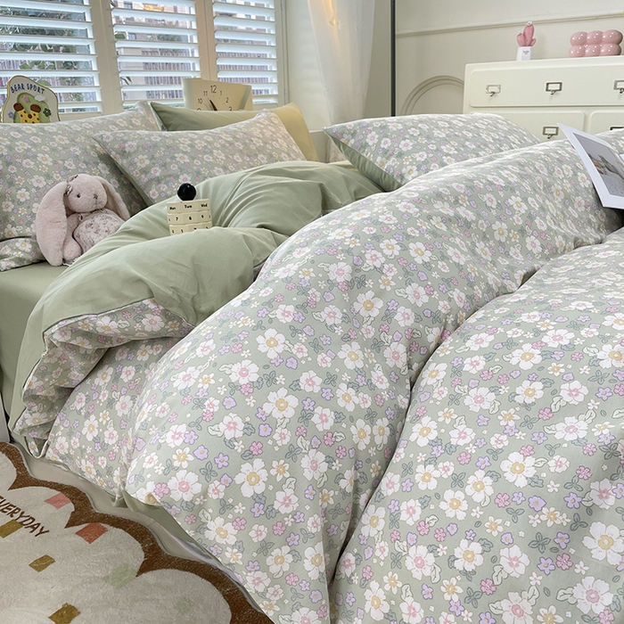 91家纺网 家纺一手货源 找家纺 丫丫家纺   2025全棉13070单被套印花小清新卡通碎花纯棉单品被套枕套（有预缩售后无忧 免费提供买家秀） 木棉花