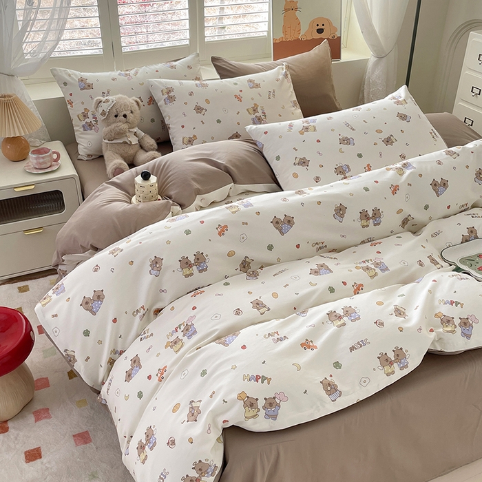 91家纺网 家纺一手货源 找家纺 丫丫家纺   2025全棉13070单被套印花小清新卡通碎花纯棉单品被套枕套（有预缩售后无忧 免费提供买家秀） 卡皮吧啦