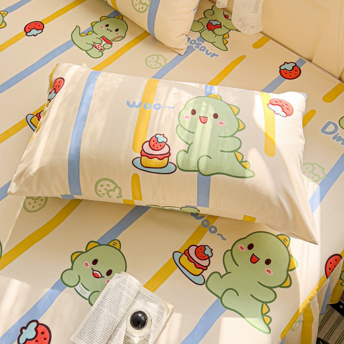 91家纺网 家纺一手货源 找家纺 极梦家纺（支持定制）  2025新款春秋130克加厚植物羊绒磨毛印花单床裙三件套 小神龙