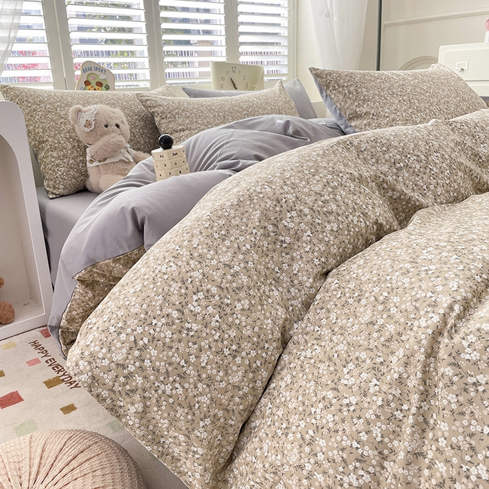 91家纺网 家纺一手货源 找家纺 丫丫家纺   2025全棉13070单被套印花小清新卡通碎花纯棉单品被套枕套（有预缩售后无忧 免费提供买家秀） 柳兰霞草