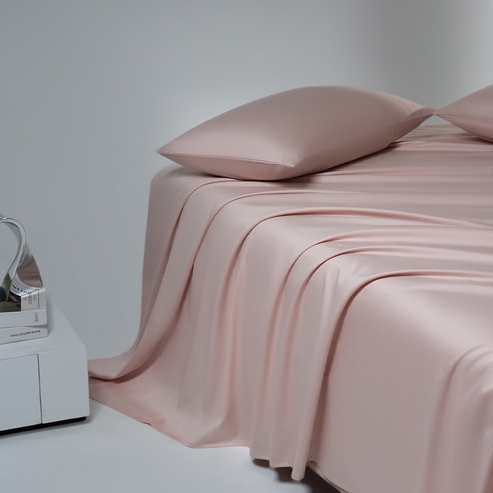 91家纺网 家纺一手货源 找家纺 蓝邻家纺 2025年新款全棉新疆长绒棉单品系列--床单 白桃菜粉