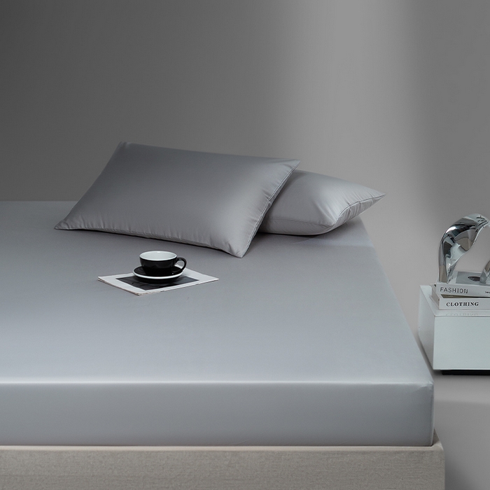 91家纺网 家纺一手货源 找家纺 蓝邻家纺 2025年新款全棉新疆长绒棉单品系列--床笠 浅灰